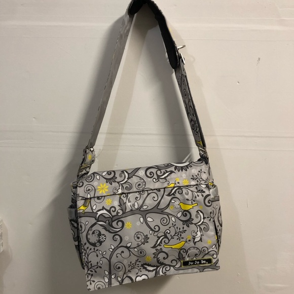 Ju-Ju-Be Handbags - Ju-Ju-Be BRAND NEW Floral Gray and Yellow Diaper Bag
